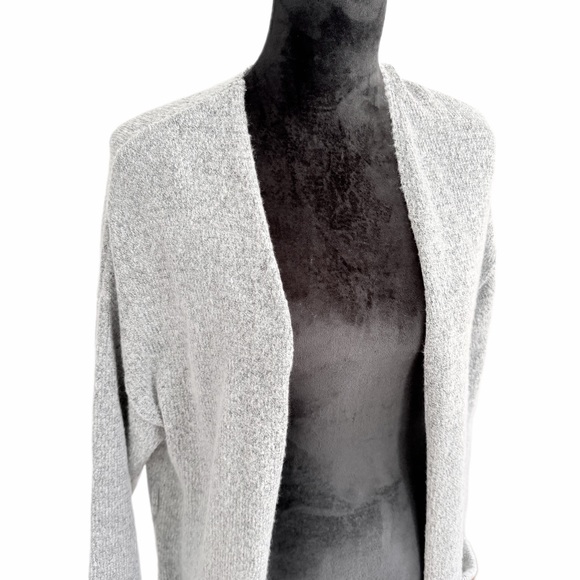 Active USA- Light Gray Open Front Cardigan Duster with Waist Tie (size S) NWOT - Picture 6 of 10